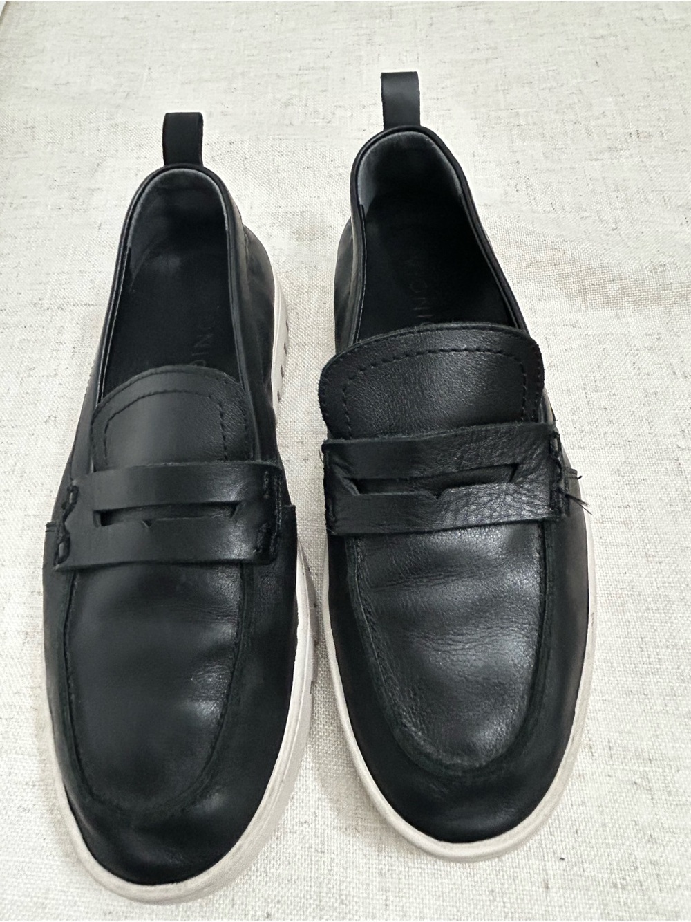 Vionic Uptown Loafers Womens 7 M Black Leather Penny Platform Slip On Shoes